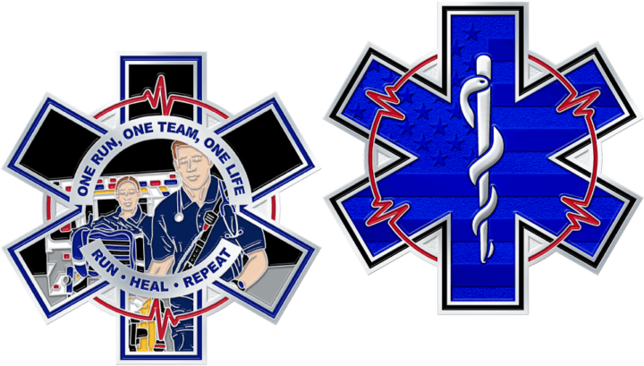 custom ems challenge coins by galaxy design squad
