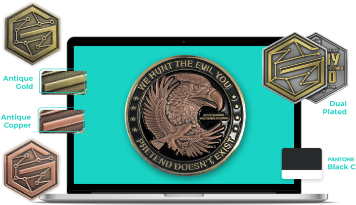 metals for custom challenge coins for military by galaxy design squad