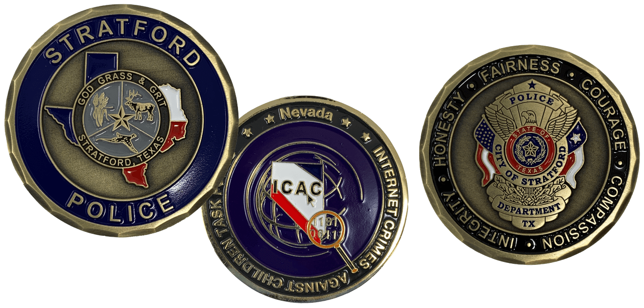 sample police challenge coins